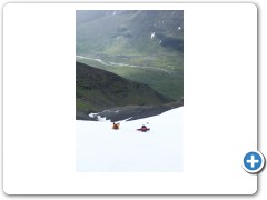 Sliding down the glacier on Kebnekaise!