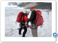 Day 2 Getting ready to go over the glacier
