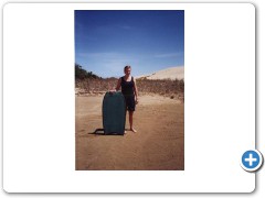 Sand dunes and boogieboard