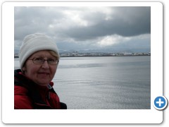 mum and view of reykjavik