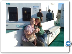 Boat celebrating end of term and start of trip