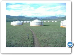 Mongolia view of Ger Camp
